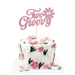 Two Groovy LARGE Sparkling Cake Topper